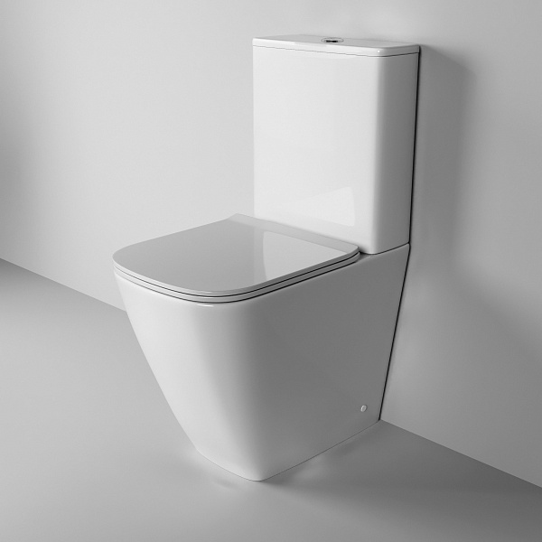 Унитаз Style GR-4472S (620*365*920) напольный БЕЗОБОДКОВЫЙ с ВЫСОКОЙ ЧАШЕЙ 48 см, 2 места