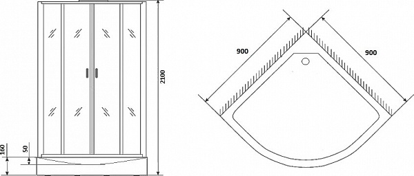 Душевая кабина Niagara Premium 90х90х210 NG-6901-01 BLACK