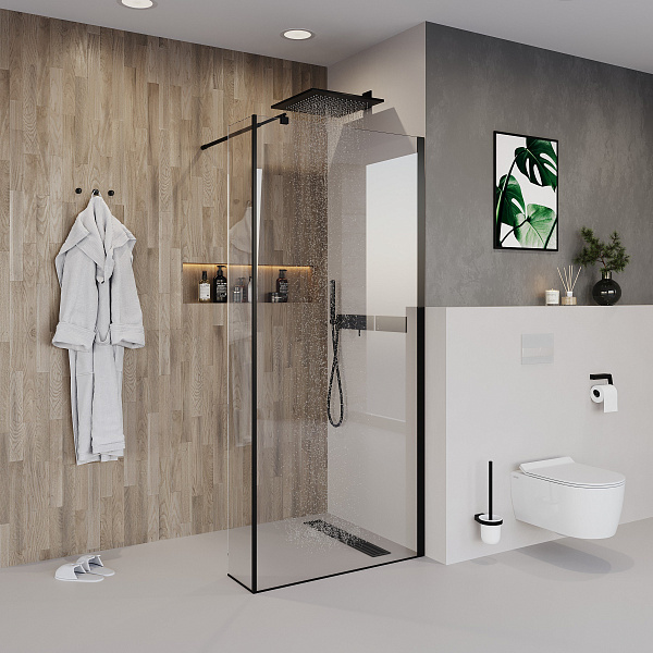 Душ. перегородка NG-684-10 BLACK (100x195), 1 место