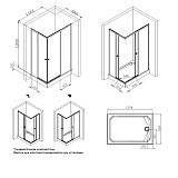 W94G-403-12090-BТ Душевое ограждение X-Joy Square Slide 120х90, черный, прозрачное