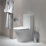 Унитаз Galaxy GR-4469S (610*365*830) напольный БЕЗОБОДКОВЫЙ с тонкой крышкой, 2 места