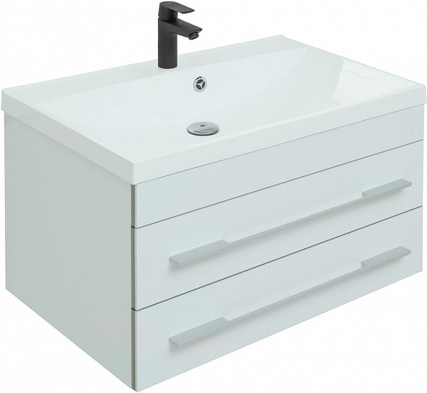 Тумба под раковину Aquanet Верона 75 New белый матовый 00272422