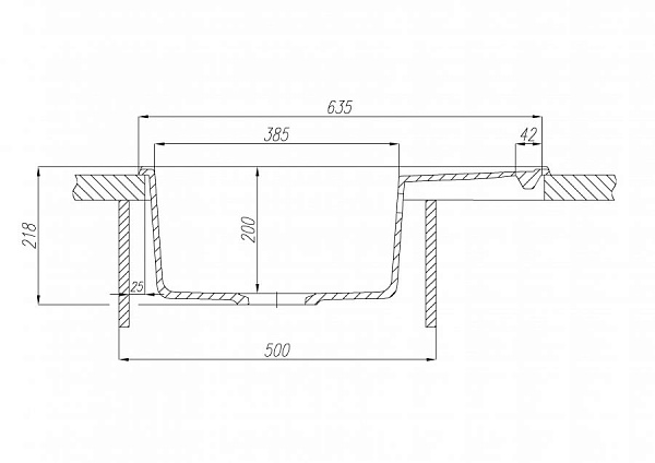 Мойка для кухни Aquaton Делия 78 прямоугольная с крылом графит 1A715132DE210