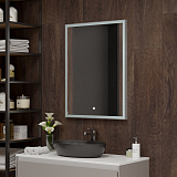 Зеркало Континент "Frame Silver LED" 600х800