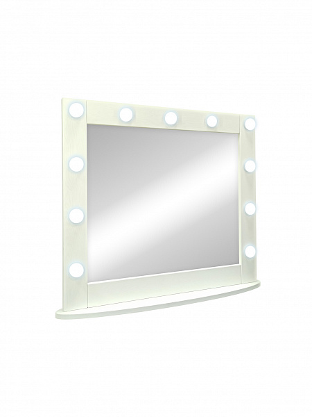 Зеркало Континент Гримерное настольное белое 800х700 (11 ламп)
