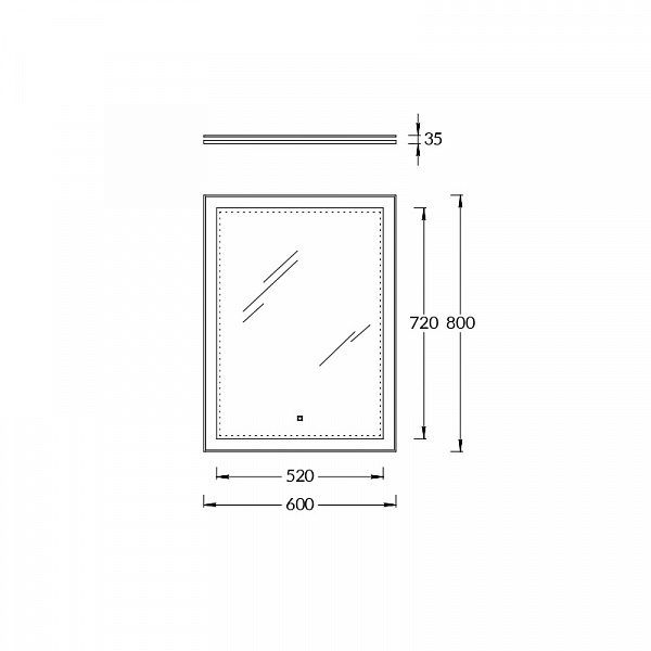 Зеркало Kerama Marazzi Canaletto 60 см MI.60