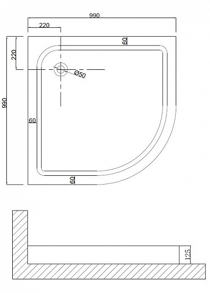 Душевой поддон Niagara Nova 100х100х13 NG- 100-100