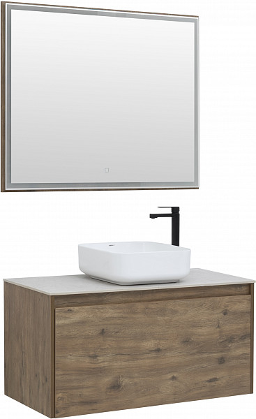 Зеркало Aquanet Nova Lite 100 дуб рустикальный LED 00249519