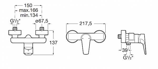 Смеситель Roca Atlas для душа, 5A2190C0M
