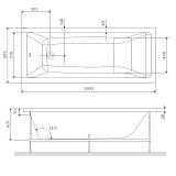 W93A-180-070W-R Gem  каркас для ванны 180х70 см