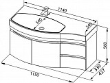 Тумба под раковину Aquanet Опера 115 L белый (2 дверцы 2 ящика) 00169613