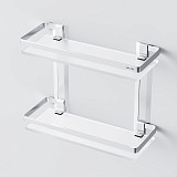 A7455200  Sense L Полка двухуровневая стеклянная, алюминий