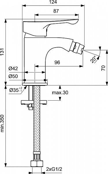Смеситель для биде Vidima Wave BA414AA