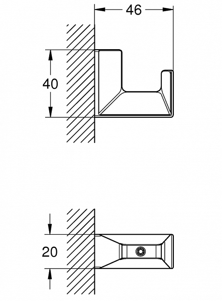 Крючок Grohe Selection Cube 40782000 Хром