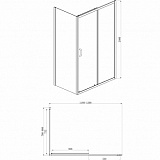 Душевое ограждение AZARIO 1200х800х2000, БЕЗ ПОДДОНА, серебро, открывание направо