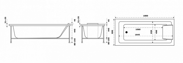 Акриловая ванна Jacob Delafon Sofa 180x80 Е60516RU-00