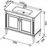 Тумба под раковину Aquanet Селена 105 белый/серебро (2 дверцы) 00201650