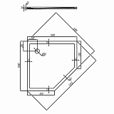 Душевой поддон Aquaton Калифорния 100х100 пятиугольный белый 1A714936CA010