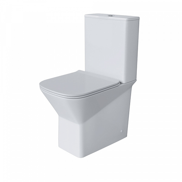 Унитаз Cristal GR-4471S (600*355*860) напольный БЕЗОБОДКОВЫЙ с тонкой крышкой, 2 места