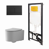 Сет: Инстал.OLI 80 ECO +панель Slim черн., OLI+Унитаз Point Веста, белый