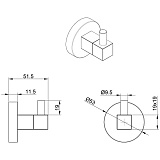 Крючок одинарный AZARIO NESSY, хром (AZ-73105A)