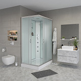 Душ.каб. NG-43285-14QG (1200х800х2150) низкий поддон(13см) стекло МАТОВОЕ 3 места