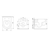 DX86C1700SC Sirius подвесной унитаз безободковый с сиденьем микролифт