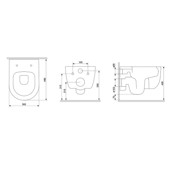 DX86C1700SC Sirius подвесной унитаз безободковый с сиденьем микролифт