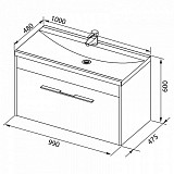Раковина для тумбы Aquanet Нота 100 NEW НФ-00012730