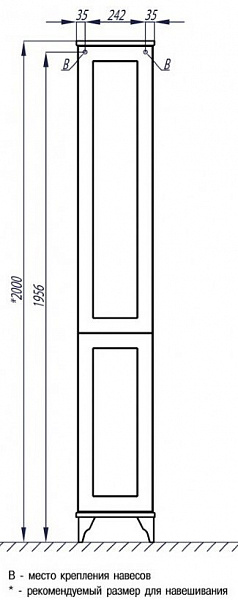 Шкаф-пенал Акватон Леон 31x190 1A187903LBPR0