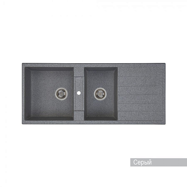 Мойка для кухни Aquaton Торина прямоугольная с крылом и дополнительной чашей серая 1A712032TR230