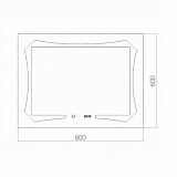Зеркало Azario OTTO 800х600 сенсор выкл+часы (ФР-00001398)
