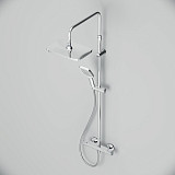 F078F400 Func, душ. система: см-ль д/душа с ТМС, душ.штанга, верхн. душ квадр., ручн.душ, хром