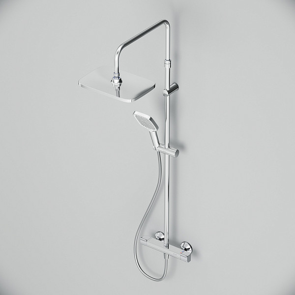 F078F400 Func, душ. система: см-ль д/душа с ТМС, душ.штанга, верхн. душ квадр., ручн.душ, хром