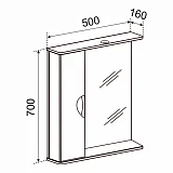 Зеркало со шкафчиком Emmy Милли (Левое) 50х70