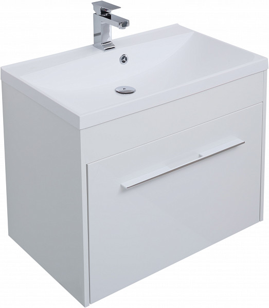 Тумба под раковину Aquanet Августа 75 белый (ручки хром) 00274144