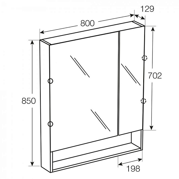 Зеркальный шкаф Roca The Gap 80 тиковое дерево ZRU9302846