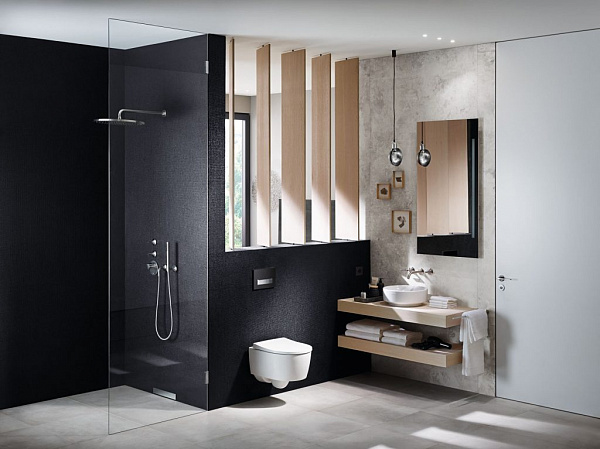 Унитаз-биде подвесной Geberit AquaClean 146.294.SJ.1 стекло черное