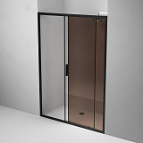 W90G-140-1-195BBr Gem Solo Дверь душевая 140х195, стекло бронзовое, профиль черный матовый