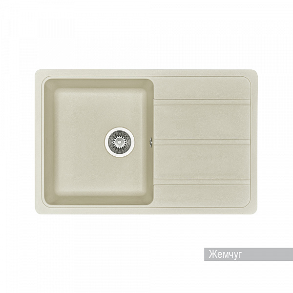 Мойка для кухни Aquaton Аманда прямоугольная с крылом жемчуг 1A712832AD240