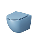 Унитаз GR-4411BSMS Color (550*365*395) ГОЛУБОЙ МАТОВЫЙ подвесной БЕЗОБОДКОВЫЙ