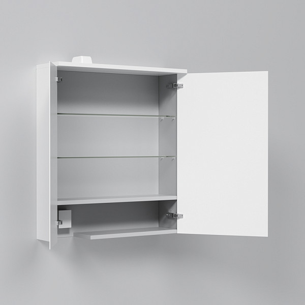 M70AMCR0601WG Spirit V2.0, Зеркальный шкаф с LED-подсветкой, правый, 60 см, цвет: белый, глянец