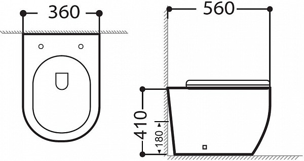 Унитаз приставной Aquanet Rimless Cetus 2.0 F LX-1902 Cetus 2.0 F