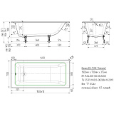 Чугунная ванна Универсал Оптима 150х70 