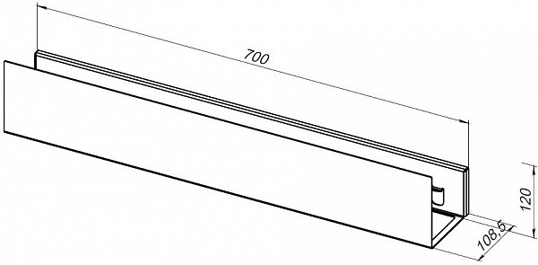 Полка Aquanet Магнум 70x12 черная матовая, с крючками 00302221