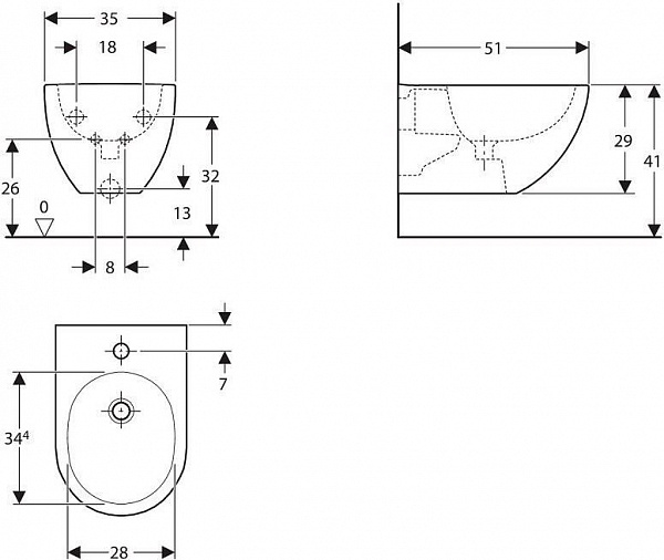 Биде подвесное Geberit Acanto 500.601.01.2