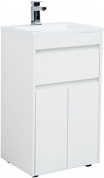 Тумба под раковину Aquanet Токио 48 белый (напольная, 1 ящик, 2 дверцы) 00237744