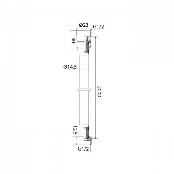 Шланг для душа, черный, ПВХ, 1.5м, IDDIS, 04P15BLi19
