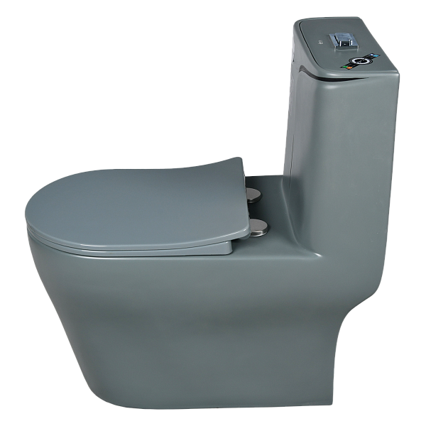 EY-9011 Унитаз -моноблок, с сиденьем термопласт с микролифтом серый/черный