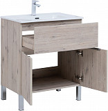Тумба под раковину Aquanet Алвита New 70 1 ящик, 2 дверцы, дуб веллингтон белый 00303902